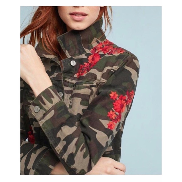 NWOT - Pilcro Embroidered Camo Jacket, XL - Picture 4 of 15